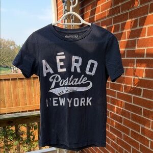 Aeropostale Navy Blue Graphic Tee with White Logo